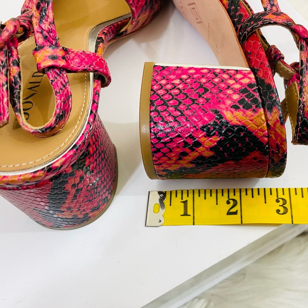 Donald J. Pliner Song Leather Slingback Pumps, Magenta Snakeskin, EUC - Picture 10 of 15